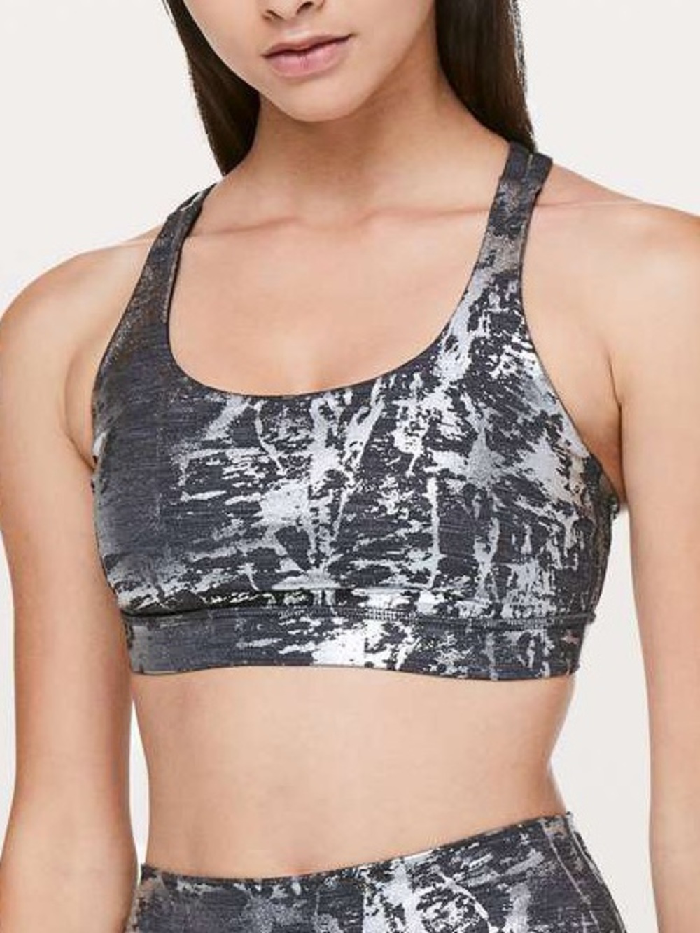 lululemon athletica Crinkle Heather Brindle High Shine Foil Sports Bra